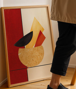 Abstract Geometric Composition with Bold Colors and Textures - Mi tienda