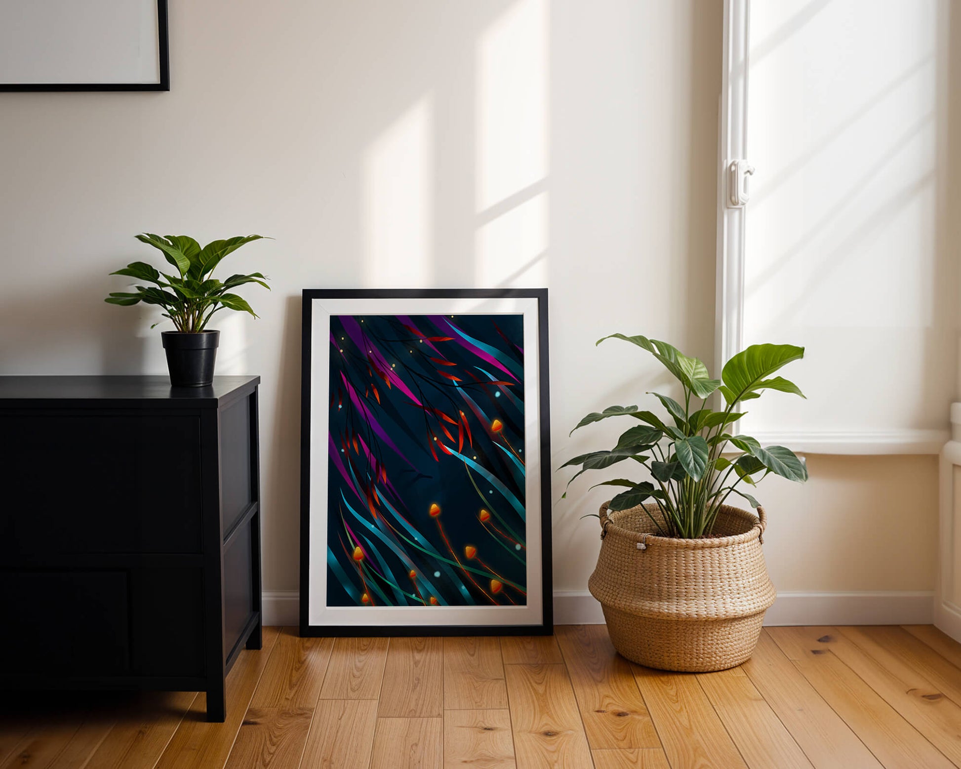 Abstract Underwater Fantasy with Glowing Elements and Vivid Colors