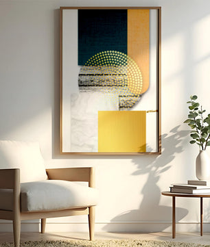 Abstraktes geometrisches Design mit Texturen und goldenen Akzenten