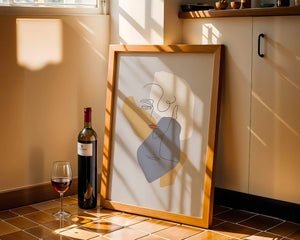 Abstract Line Art Portrait with Neutral Shapes - Mi tienda