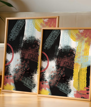 Abstract brush stroke art with vibrant colors on textured background