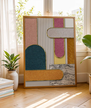 Abstract Geometric Art with Gold Accents