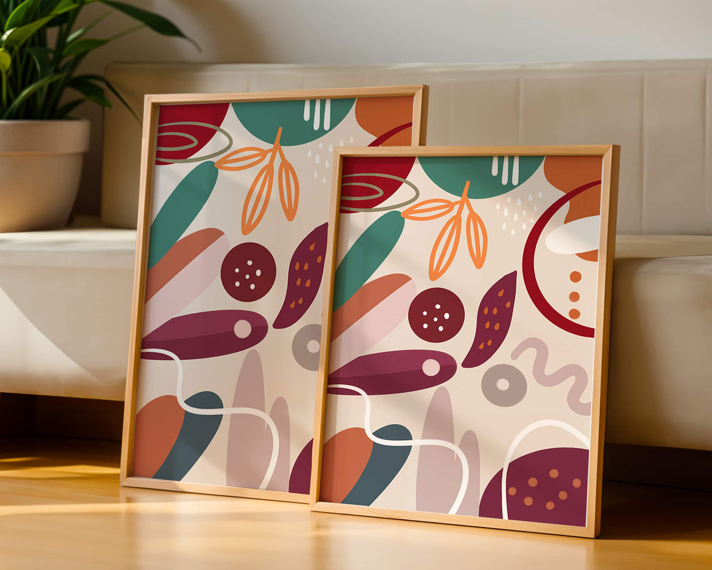 Abstract colorful geometric shapes and patterns
