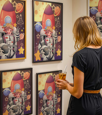 Astronaut Girl Illustration with Space Theme