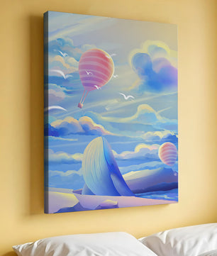 Majestic Whale and Hot Air Balloon in a Dreamy Sky - Mi tienda