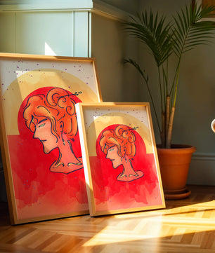 Abstract Portrait with Vibrant Colors and Artistic Flair