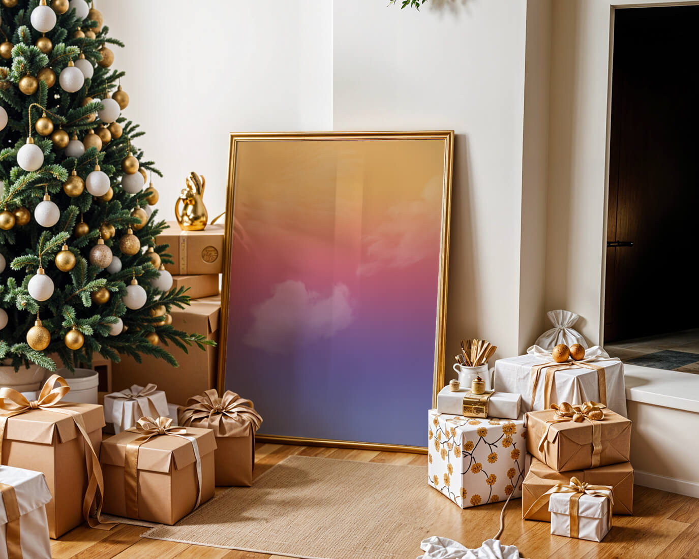 Pastel Sunset Sky with Soft Clouds and Gradient Hues