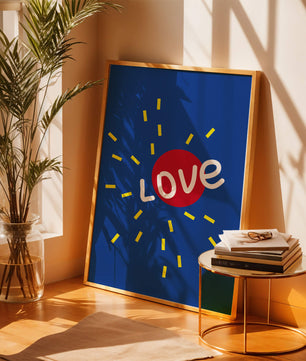 Diseño abstracto con temática de amor colorido con elementos audaces