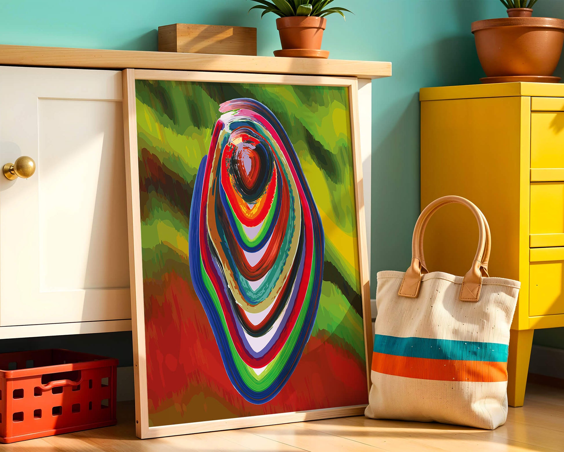 Abstract multicolored swirl with vibrant brush strokes