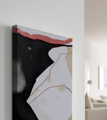 Abstract Composition with Bold Black and Subtle Gold Accents