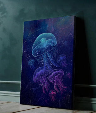 Jellyfish Illuminated in Magical Ocean Scene