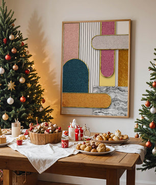 Abstract Geometric Art with Gold Accents
