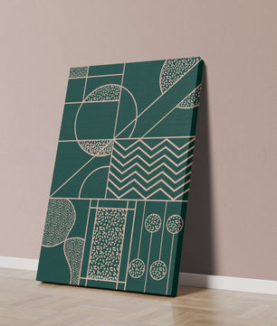 Geometric Abstract Art with Circle and Line Patterns