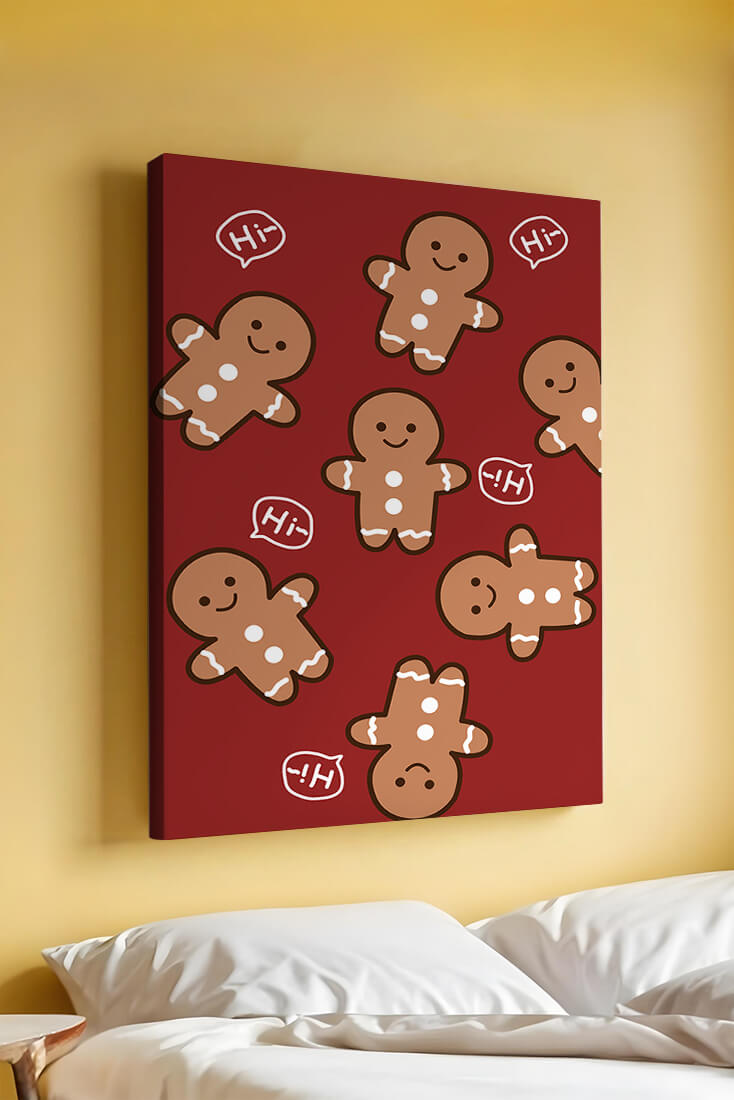 Playful gingerbread pattern with holiday greetings