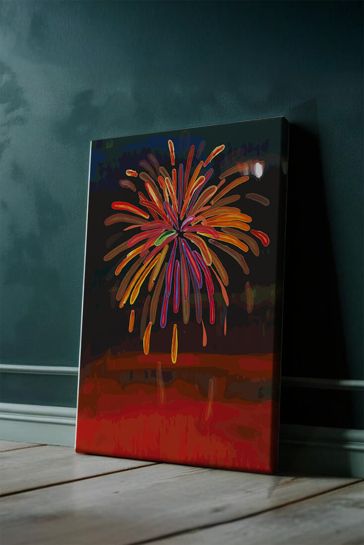 Feu d'artifice vibrant avec des éclats colorés