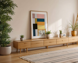 Geometric Abstract Art with Textured Blocks and Gold Accents - Mi tienda