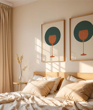 Wine Glass with Decorative Elements on Modern Minimalist Background - Mi tienda