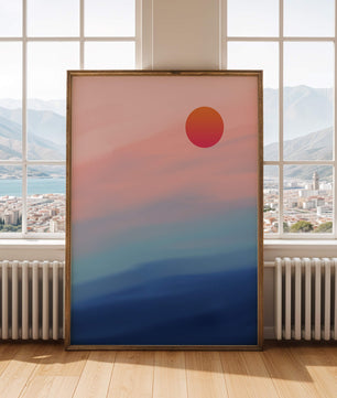 Sunset Over Ocean with Colorful Sky