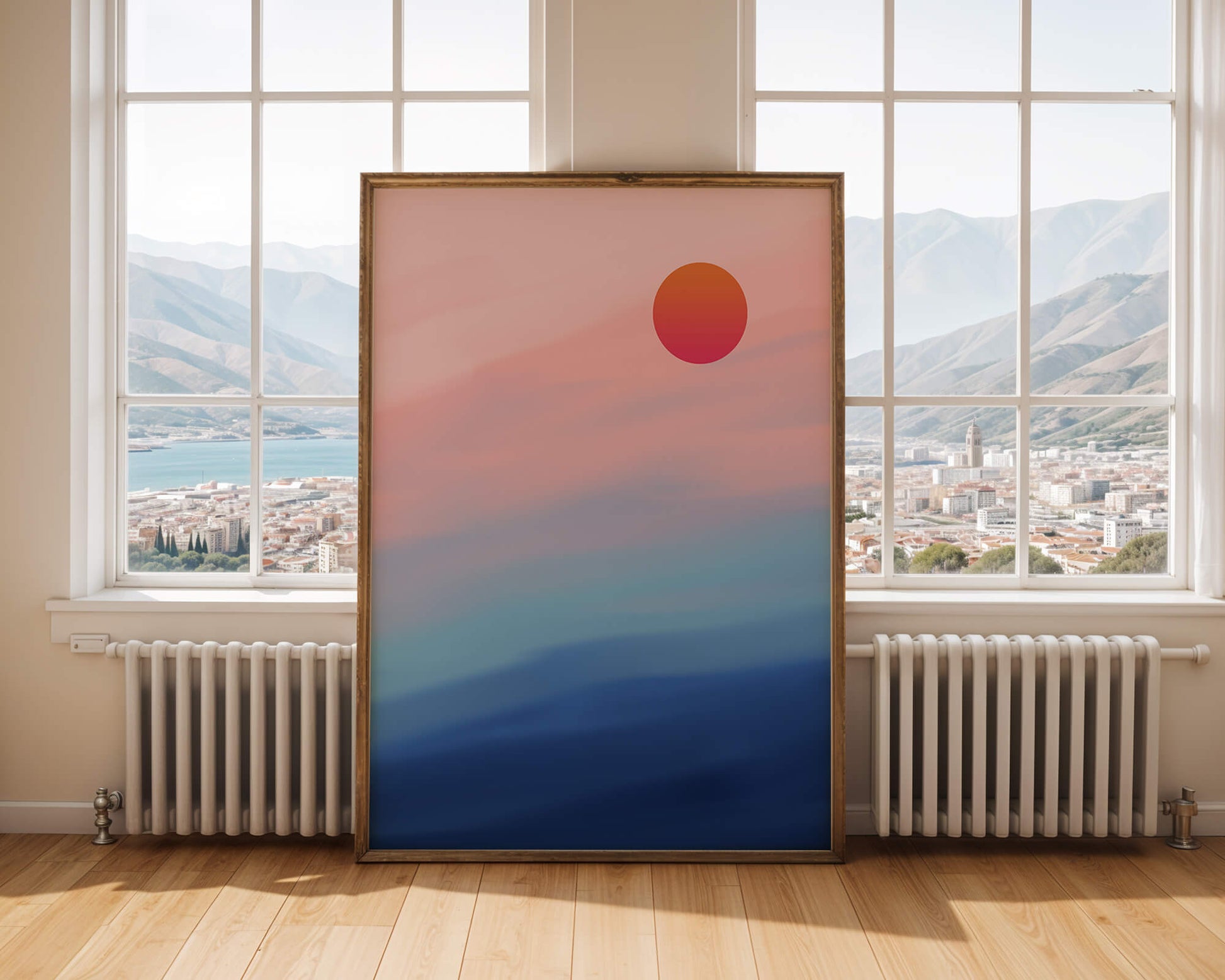 Sunset Over Ocean with Colorful Sky