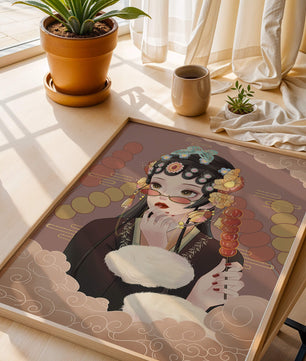 Elegant woman in traditional attire with floral hairpiece