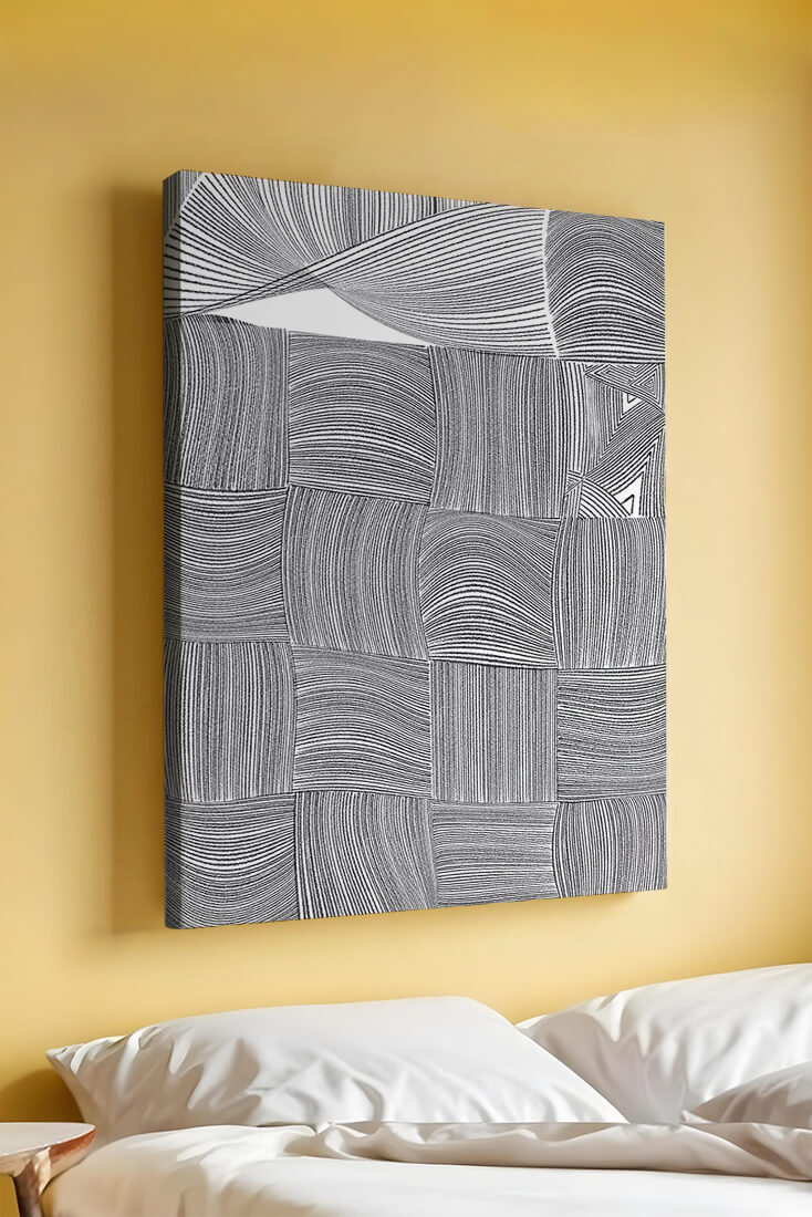 Arte lineal geométrico abstracto con patrones curvos