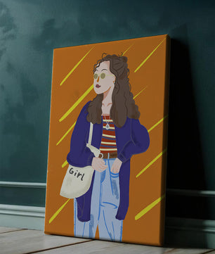 Trendy girl with sunglasses and casual outfit illustration