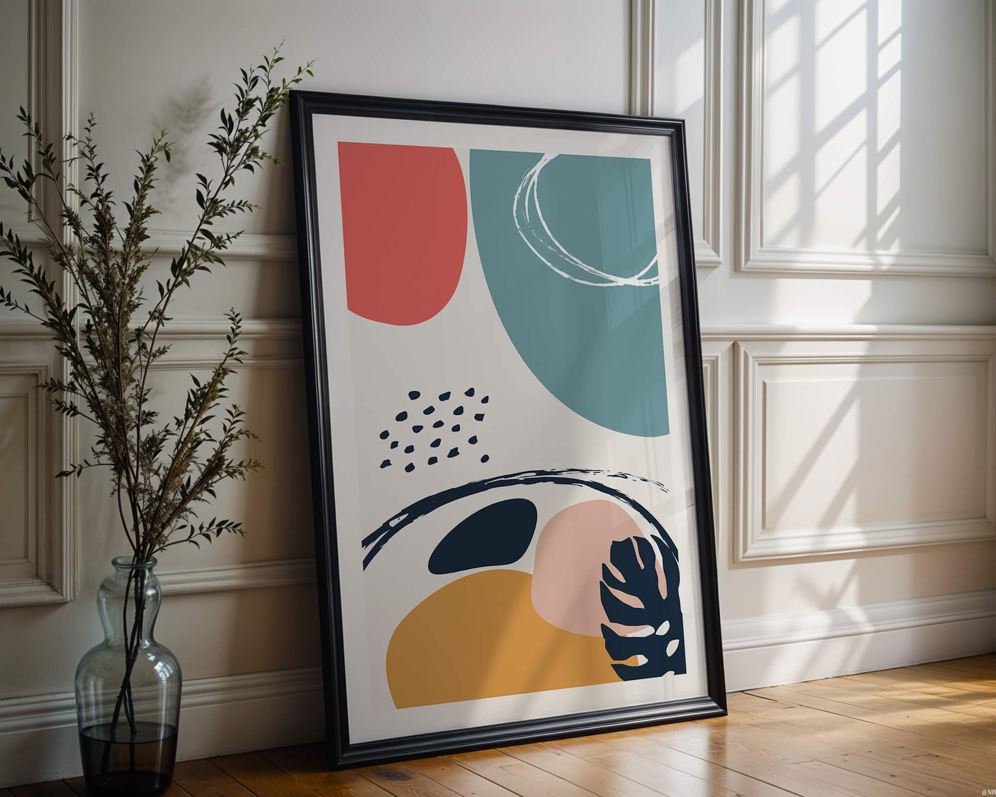 Abstract shapes and colors in modern art design