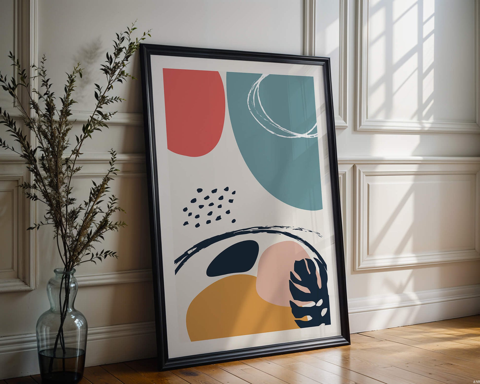 Abstract shapes and colors in modern art design