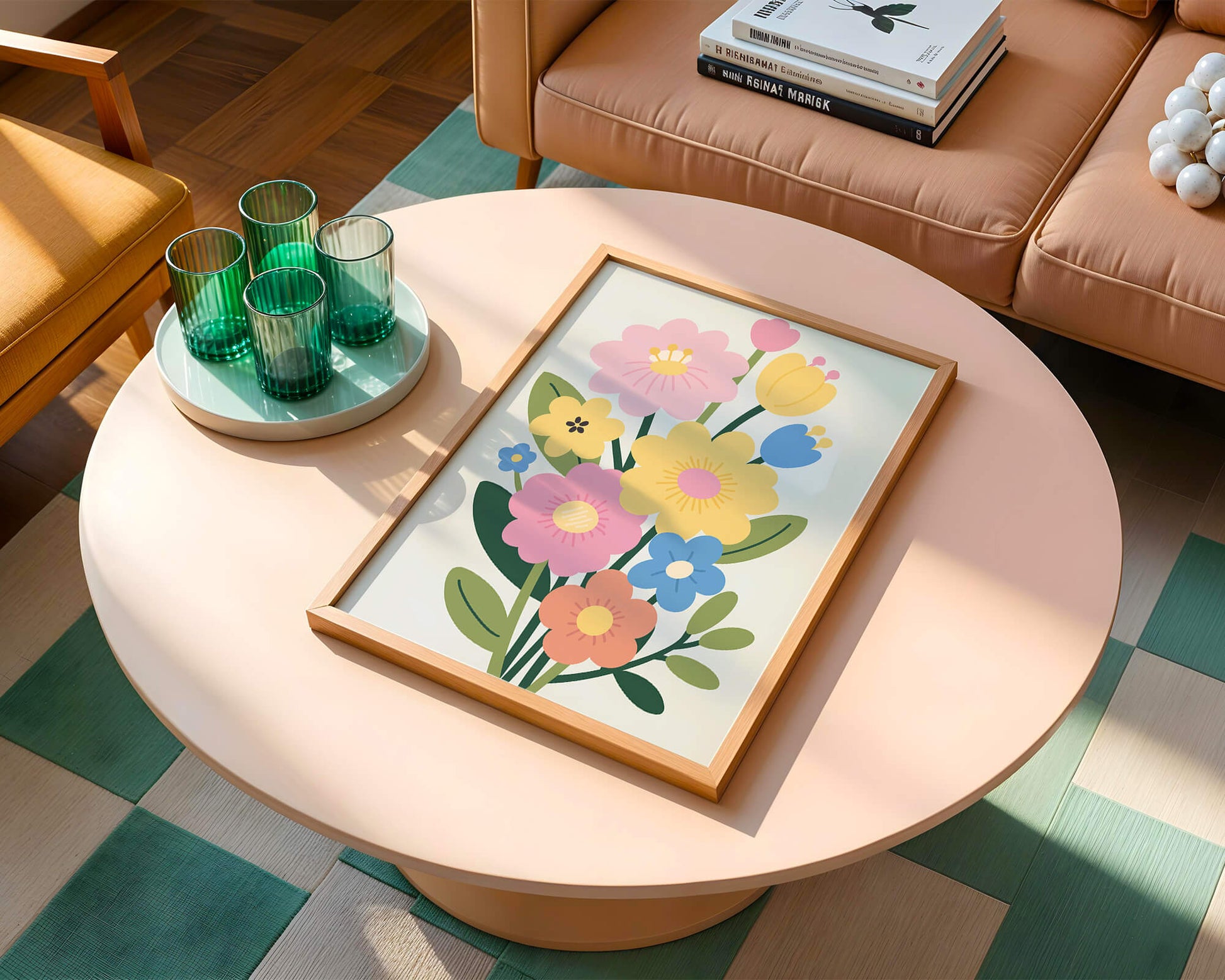 Ramo ilustrado de flores coloridas