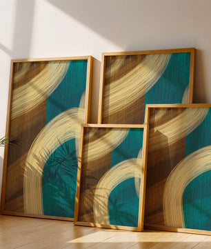 Abstract art with flowing brushstrokes and textured color contrast