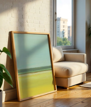 Abstract Landscape with Blue and Yellow Horizon