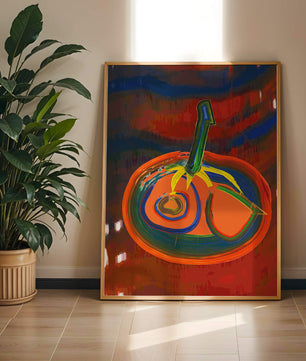 Pintura abstracta con colores vibrantes y un diseño audaz