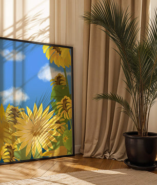 Sunny Sunflowers Against a Bright Blue Sky