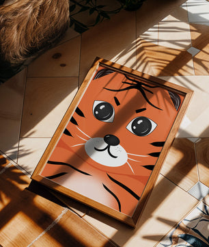 Illustration d’un visage de tigre adorable avec des traits marqués