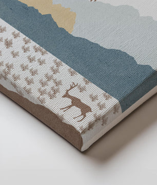 Majestic Deer and Mountain Landscape in Minimalist Style - Mi tienda