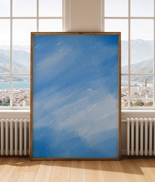 Fondo acuarela azul calmado con rayas y puntos de luz