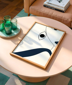 Abstract Minimalist Art with Geometric Shapes and Earring Detail - Mi tienda