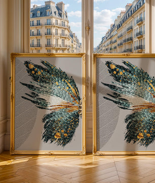 Alas texturizadas abstractas con detalles dorados