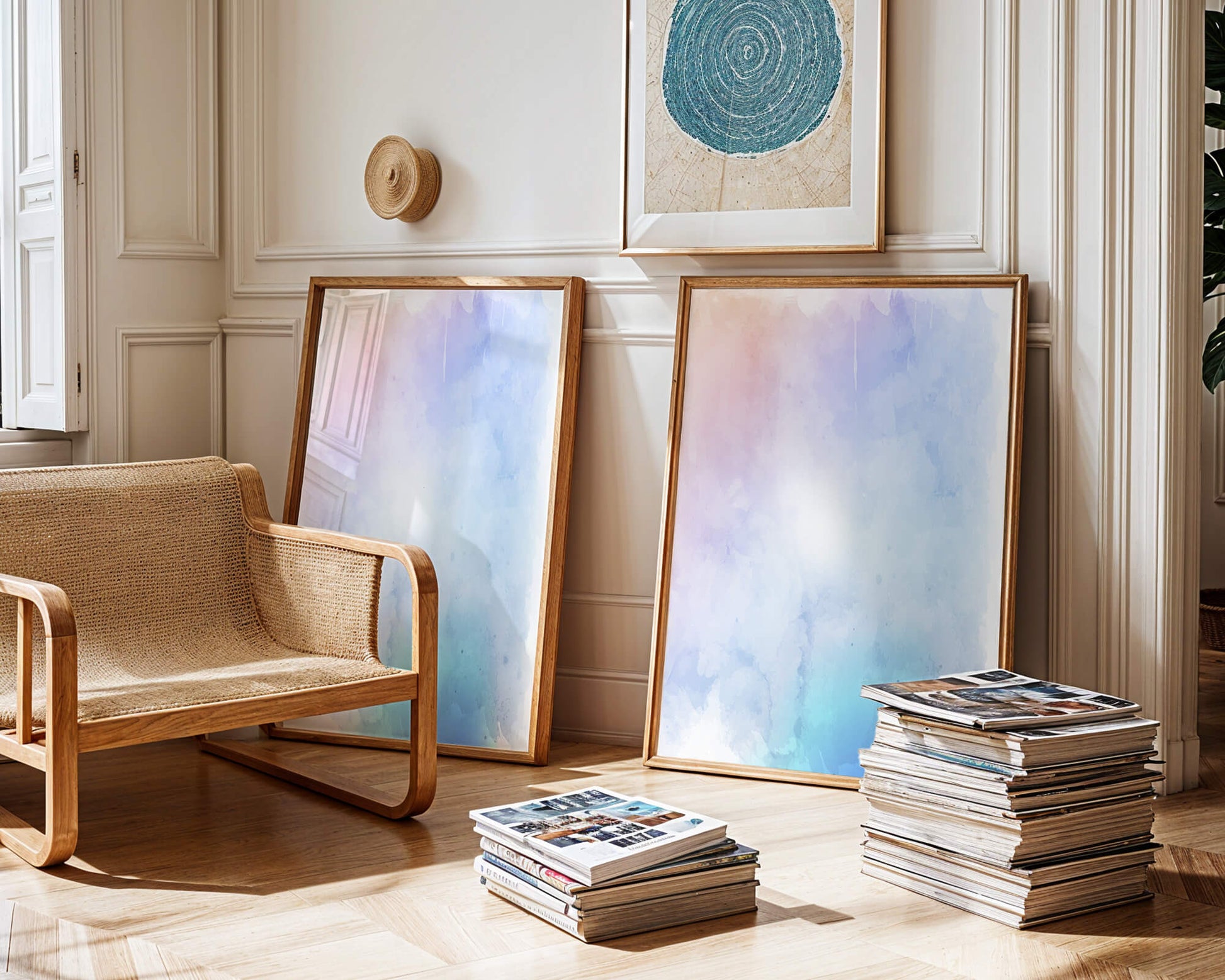 Gentle watercolor pastel gradient with soft texture and flow