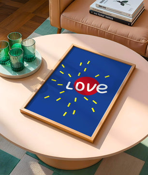 Diseño abstracto con temática de amor colorido con elementos audaces