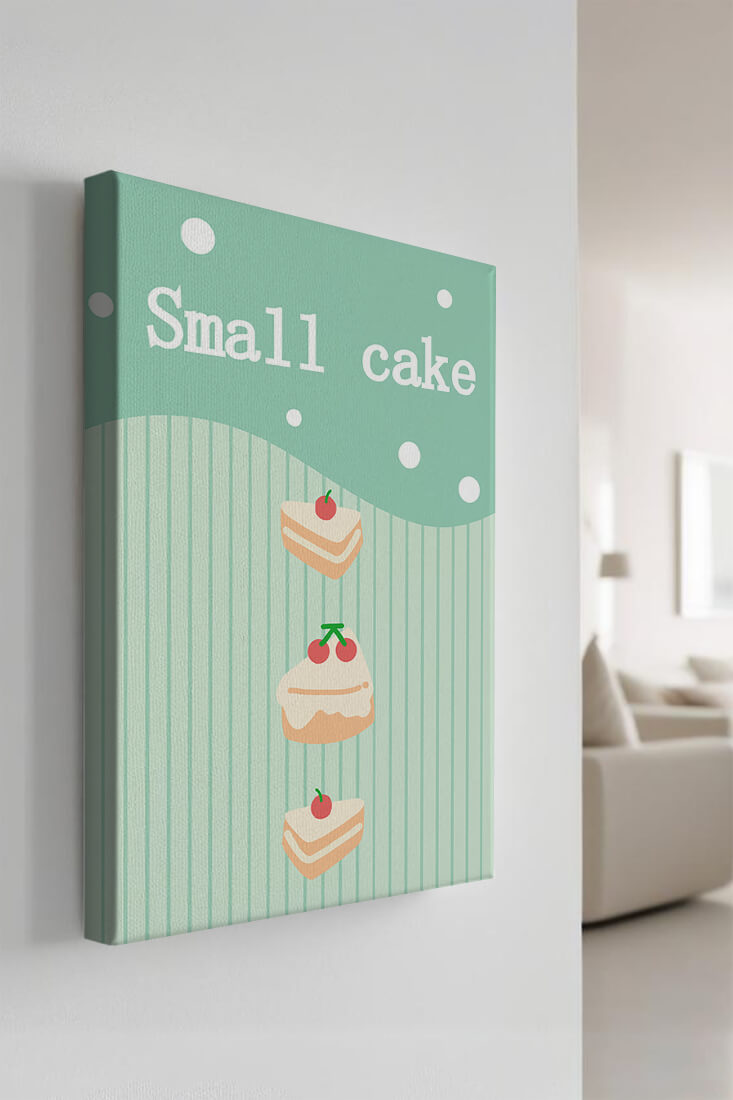 Charming illustration of small cakes with cherries