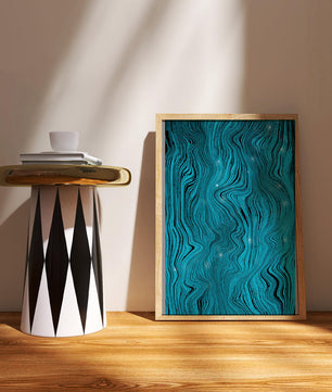 Abstract Wavy Blue Pattern with Black Lines - Mi tienda