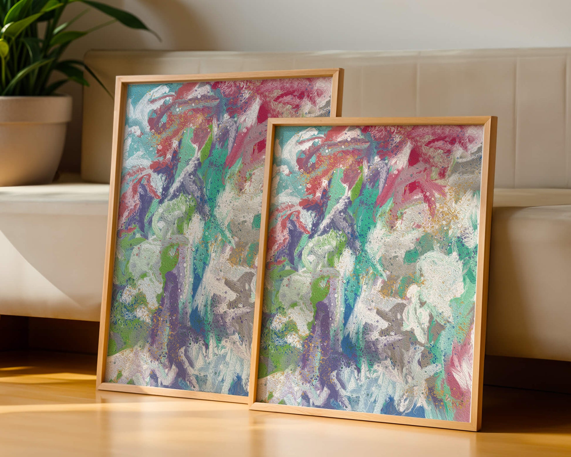 Abstract Colorful Flowing Waves with Textured Patterns