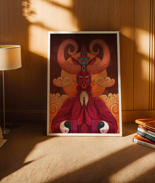Mythical creature artwork with intricate patterns and symbolism