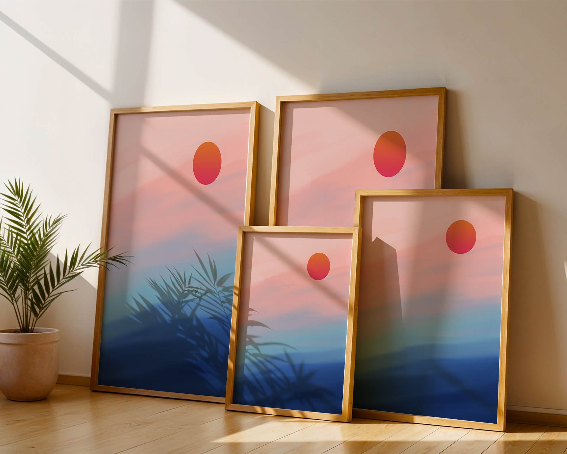 Sunset Over Ocean with Colorful Sky