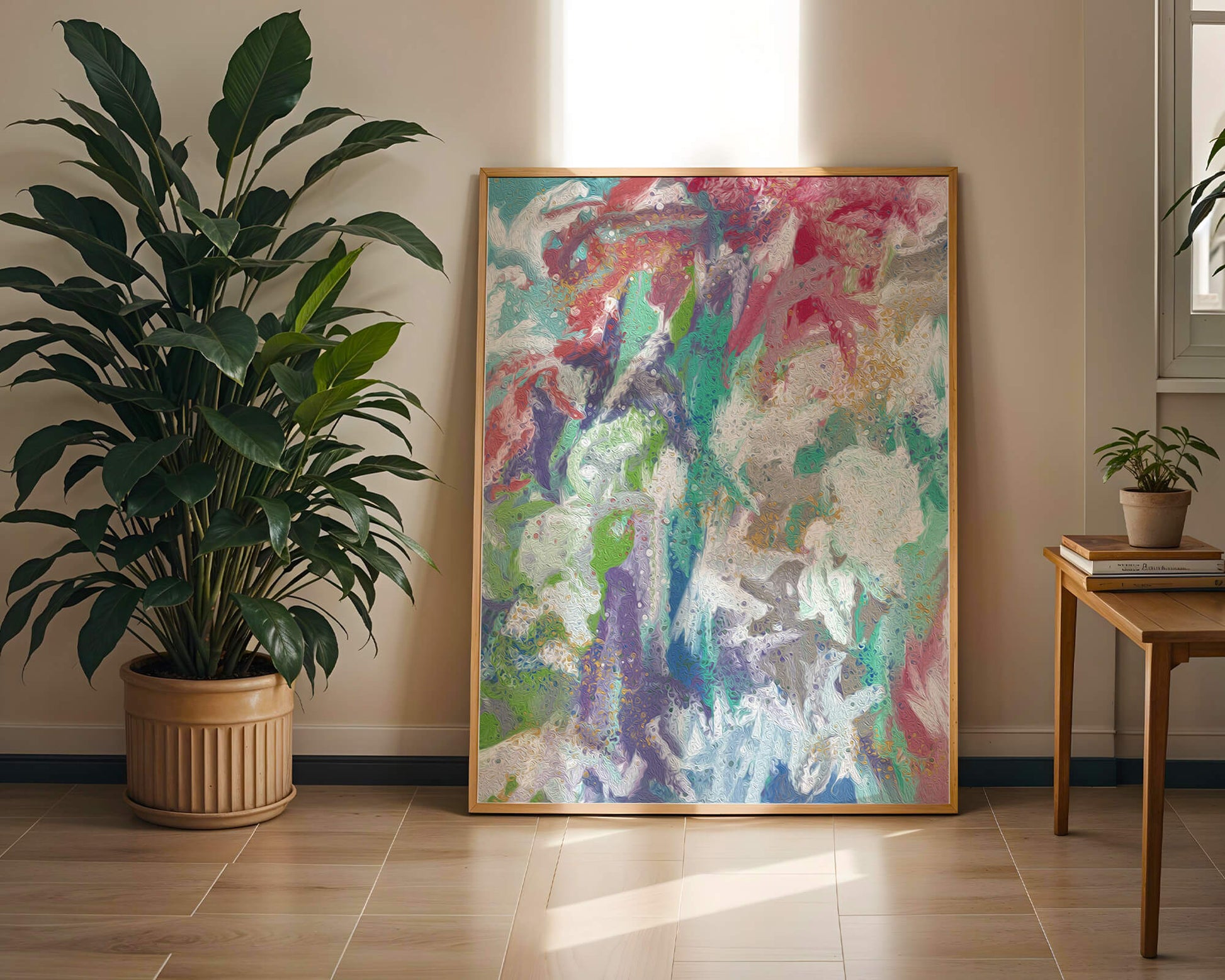 Abstract Colorful Flowing Waves with Textured Patterns