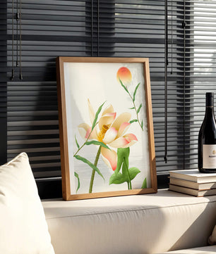 Serene Lotus Flower with Sun in Minimalist Natural Setting - Mi tienda