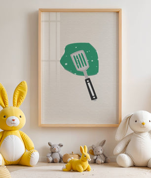 Spatula Artwork with Green Abstract Background - Mi tienda