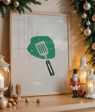 Spatula Artwork with Green Abstract Background - Mi tienda