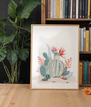 Colorful Cactus Arrangement With Red Blooms And Desert Plants - Mi tienda